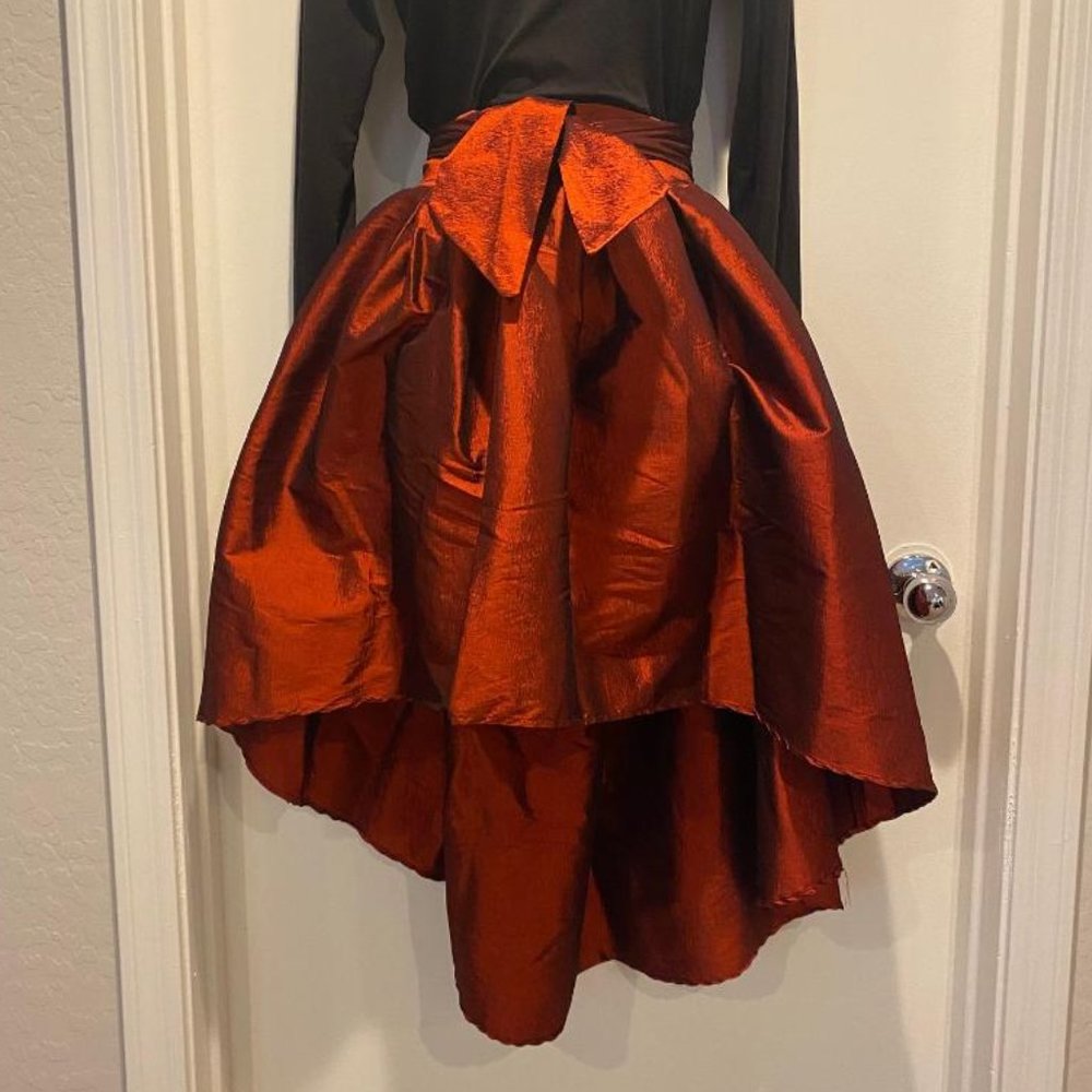 EUC Blue S Blood Red High Low Waist Skirt - Picture 2 of 7